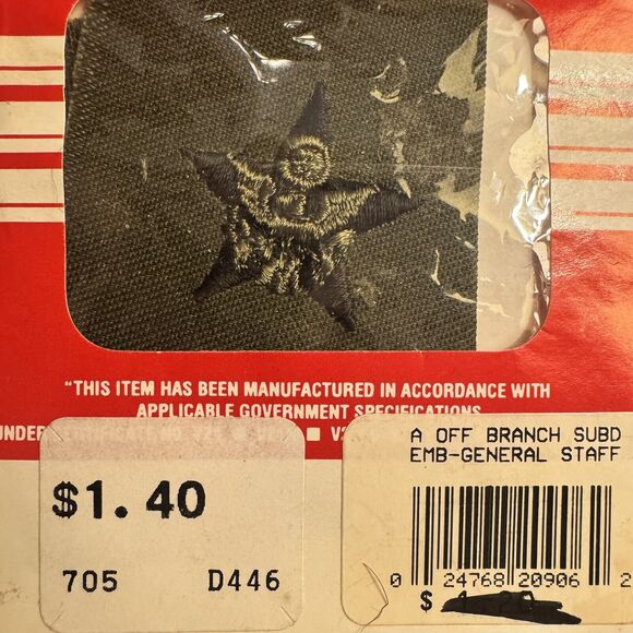 VTG New US Army Officer General Staff Insignia Cloth OD Subdued Sew On BDU Y2K - Picture 4 of 11